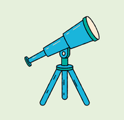 Telescope pointed towards the sky, symbolizing the expansive opportunities and clear vision for achieving fluency through Enspokenow's online spoken English classes.